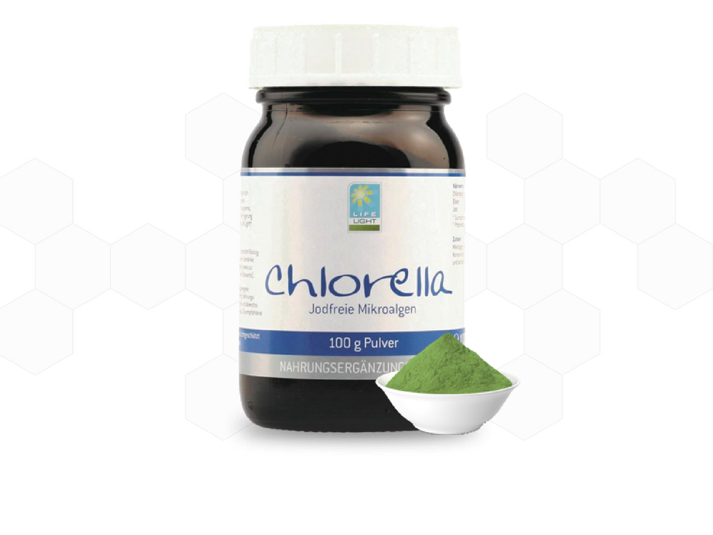 Chlorella (100g.) - mikroalgi Chlorella pyrenoidosa z organicznie związanym chlorofilem i żelazem 